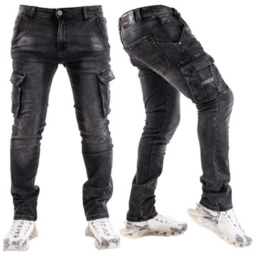 JEANSY BOJÓWKI czarne PREMIUM BRESSI r.30