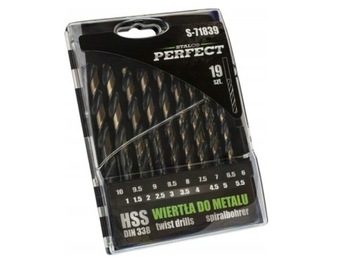Wiertła do metalu hss 19.el zestaw od 1mm do 10