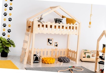 ŁÓŻKO DZIECIĘCE DREWNIANE JEDNOOSOBOWE == PIĘTROWE