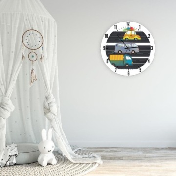 Круглые настенные часы с фотоизображением 80 см Автострада