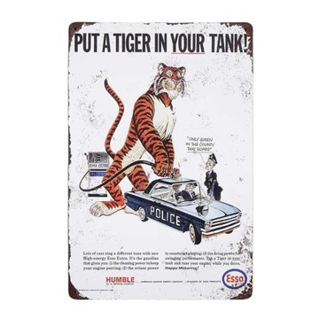 Plakat Tabliczka ozdobna metalowa retro ESSO TIGER
