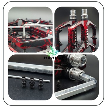 АЛЮМИНИЕВЫЕ велосипедные ПЕДАЛИ ПЛАТФОРМА 16 контактов +3 подшипника LIGHT HAKURI