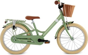 Rower dziecięcy PUKY Youke 18 Classic retro zielony 4340 + kask + zapięcie