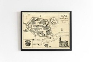 Stary plan Przemyśl 1883r 70x50cm