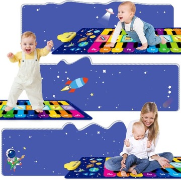 МУЗЫКАЛЬНЫЙ КОВРИК ДЛЯ ДЕТЕЙ СТАРШЕ 1 ГОДА, КОВРИК ДЛЯ ПИАНИНО, ПОДАРОК, 120 Х 48 СМ