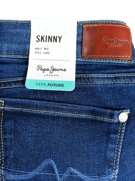 PEPE JEANS SOHO, spodnie jeansowe damskie, r.28/28, niebieskie