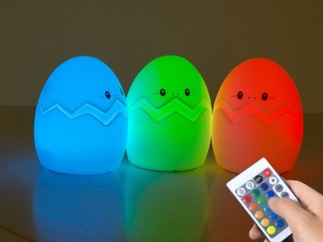 СВЕТОДИОДНЫЙ НОЧНИК ДЛЯ ДЕТЕЙ EGG RGB USB ПУЛЬТ ДУ