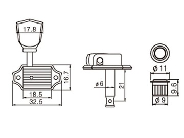 Гитарные колки VPARTS VG-44 (БК, 3+3)