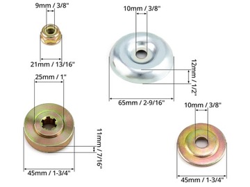 ШАЙБЫ КРЕПЕЖНЫЕ КОЛЬЦА К БЕНЗИНОВОЙ ЩЕТКЕ КРЕПЛЕНИЕ ЛЕЗВИЯ ЩЕТКИ