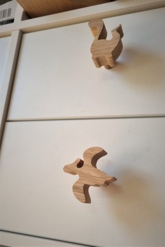 Деревянные мебельные ручки, динозавры, узор птеродактиля.