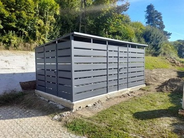 Навес для мусора 5x3 гаражи из листового графитового профиля