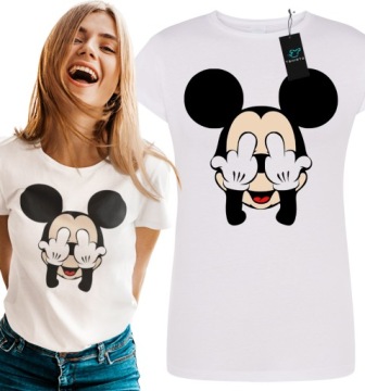 KOSZULKA DAMSKA MYSZKA MIKI MICKEY MOUSE FUCK M