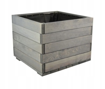 Деревянный ящик серый 38 см для рождественской елки