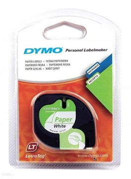 Taśma Dymo LetraTag 12mm/4m - papierowa, biała S07