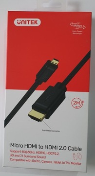 Unitek Y-C182 HDMI — кабель micro HDMI 2 м
