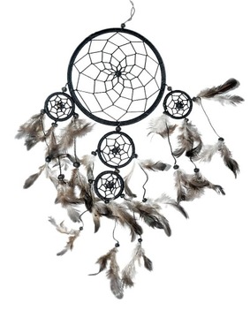 ŁAPACZ SNÓW DREAMCATCHER 60 CM CZARNY