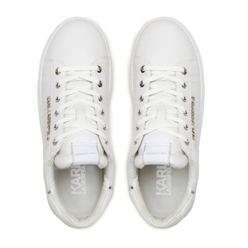 Karl Lagerfeld мужские туфли белые кожаные с логотипом KL52549-011 42
