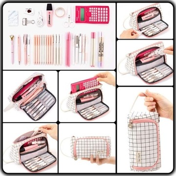 МНОГОФУНКЦИОНАЛЬНЫЙ пенал, чехол с тремя отделениями для цветных карандашей, фломастеров, косметики