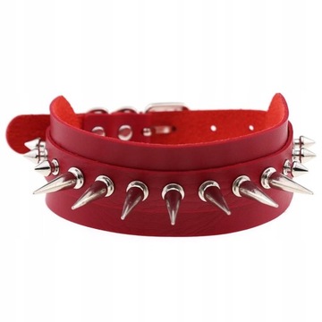 Choker naszyjnik skóra naszyjniki kolce z kolcami