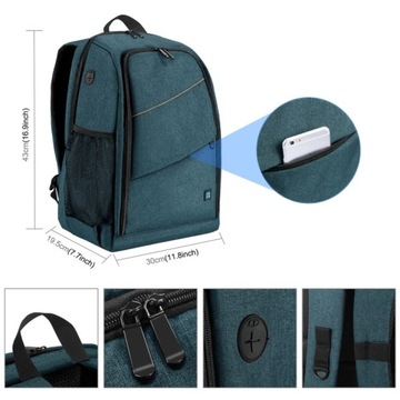 Рюкзак для фотосъемки, сумка для фотоаппарата, объектив, планшет, водонепроницаемый Puluz