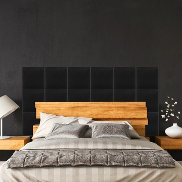 Мягкие стеновые панели 50х50 КВАДРАТ ГРАФИТ Мягкий толстый бархат