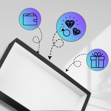 Большая, элегантная, черная прямоугольная подарочная коробка для кошелька.