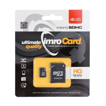 Карта памяти Imro 4 ГБ microSDHC class 10 + адаптер