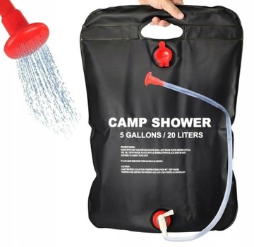 Туристический душ для кемпинга, мобильный солнечный душ, 20 л + аксессуары