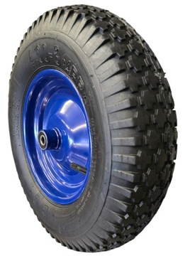 КОЛЕСО 4,80/4,00-8 ДЛЯ ТАЧКИ 400-8 СИЛЬНОЕ НАКАЧИВАНИЕ С ПОДШИПНИКАМИ + ОСЬ