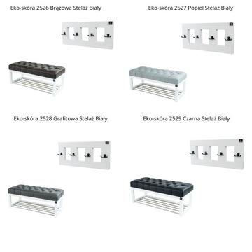 Скамья 65 см с обивкой и комплектом вешалок EMRA