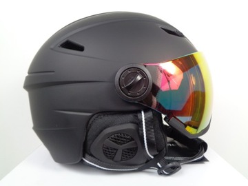 KASK WOOSH MAT BLACK SZYBA REVO SHIFT M (57-58CM)+SKI RZEP