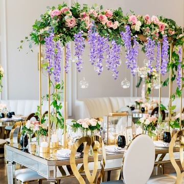 ИСКУССТВЕННЫЕ ПОДВЕСНЫЕ ЦВЕТЫ ГЛИЦИНИИ 12 ШТ. СВАДЕБНЫЕ УКРАШЕНИЯ