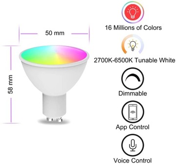 Smart Woox светодиодная лампочка Wi-Fi красочный RGBW 4.5W