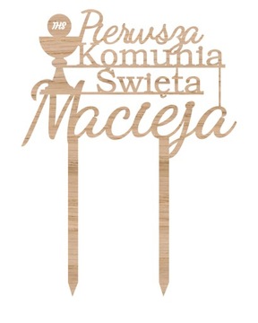 Topper Pierwsza Komunia Święta- drewno TKD-14