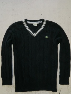 Lacoste sweter w warkocz vintage XL