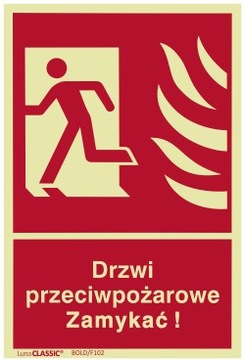 DRZWI PRZECIWPOŻAROWE ZAMYKAĆ Lewe 150x220 F102