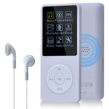 MP3-ПЛЕЕР ТОНКИЙ ПОРТАТИВНЫЙ ЭЛЕКТРОННАЯ КНИГА С BLUETOOTH FM-РАДИО 16 ГБ HI-FI БЕЛЫЙ