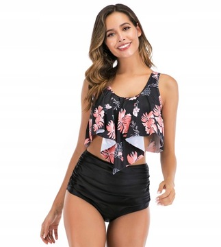 КУПАЛЬНИК БИКИНИ БОХО КУПАЛЬНИКИ С ВЫСОКОЙ ПОСАДКОЙ ДЛЯ ПОХУДЕНИЯ / XL