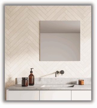 LUSTRO 60x60 cm ŁAZIENKOWE SREBRNE BEZ RAMY SZLIF