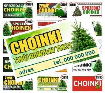 baner ODBLASKOWY CHOINKI SPRZEDAŻ CHOINEK RÓŻNE WZORY 1x2m 100x200cm