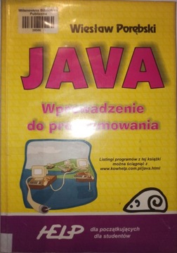 JAVA WPROWADZENIE DO PROGRAMOWANIA W. Porębski
