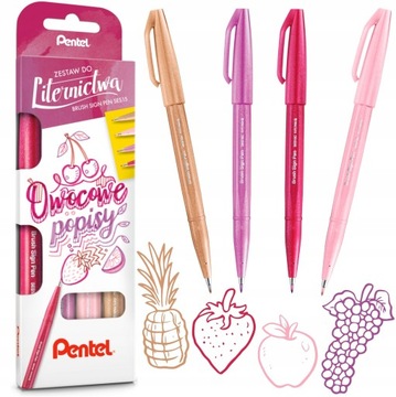 PENTEL BRUSH SING PEN SES15 OWOCOWE POPISY 4 JAPAN