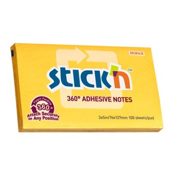 KARTECZKI SAMOPRZYLEPNE Bloczek 127x76mm 100 kartek 360stopni STICK'N
