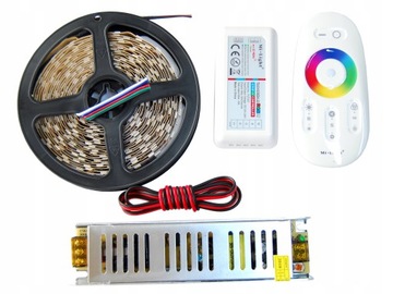 ZESTAW Taśma 300 LED RGBW 5m Biała CIEPŁA 5050 SLIM