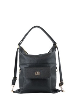 I5030 Torebka damska plecak 2w1 klasyczna na ramię Chiara Design - czarna