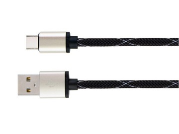 USB C — плетеный кабель QC 2,1 А — длина 2,5 м