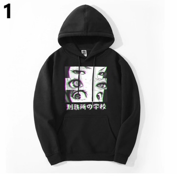 B9 japońskie Anime bluza męska smutne oczy 3D XXL