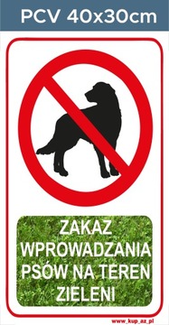 Tabliczka BHP 40x30cm ZAKAZ wprowadzania psów#031P