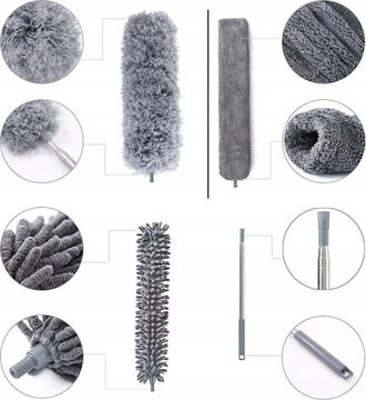 Щетка для пыли, телескопическая, длинная, 280 см, ПАУТИНКА + 3 НАСАДКИ 3 В 1