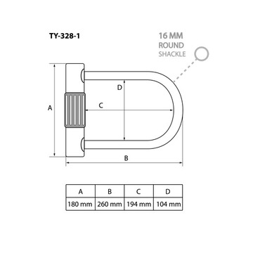 ЗАМОК U-LOCK BIKE LOCK 180x260 мм